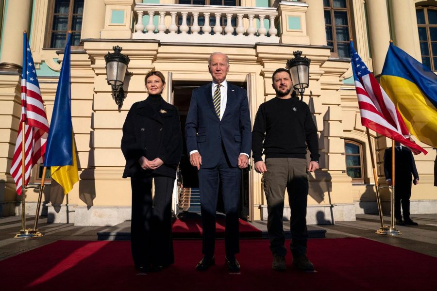 President Biden with Presiden Zelenskyy and his wife Olena Zelenska (Credit: CNN)